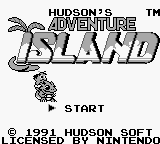 Adventure Island title screen for GameBoy